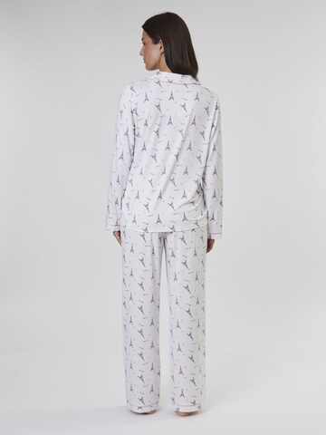 Loungeable Pajama 'Paris Ooh Lala' in White