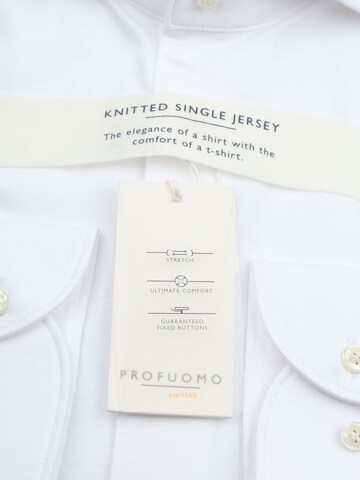 Profuomo Slim fit Button Up Shirt 'Knitted' in White