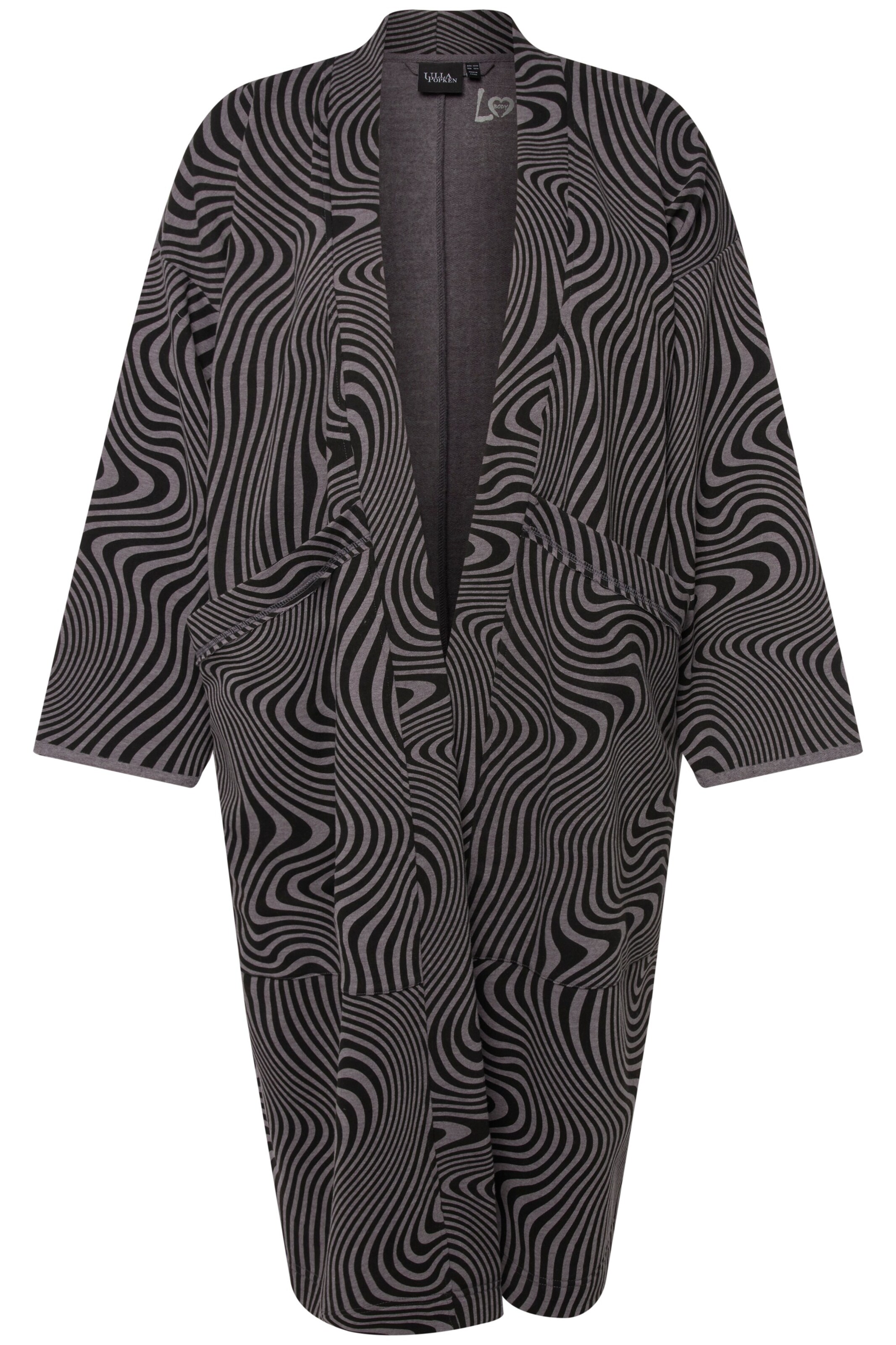 Ulla Popken Sweat jacket in Black: front