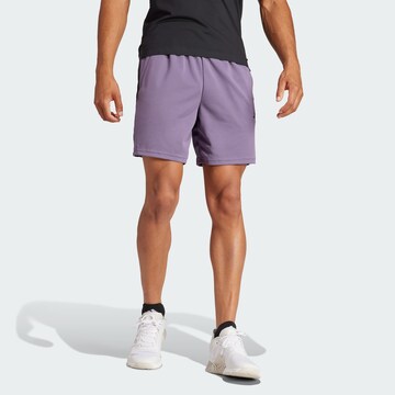 ADIDAS PERFORMANCE Regular Sportshorts 'Train Essentials Piqué 3-Streifen' in Lila: predná strana