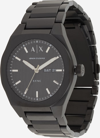 ARMANI EXCHANGE Analogna ura 'SYNC' | črna barva: sprednja stran