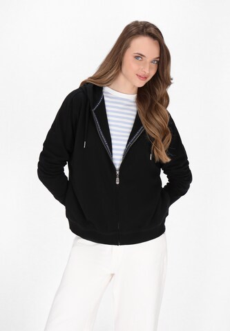 DreiMaster Maritim Sweatvest 'Maritim' in Zwart: voorkant