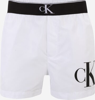 Shorts de bain Calvin Klein Swimwear en blanc : devant