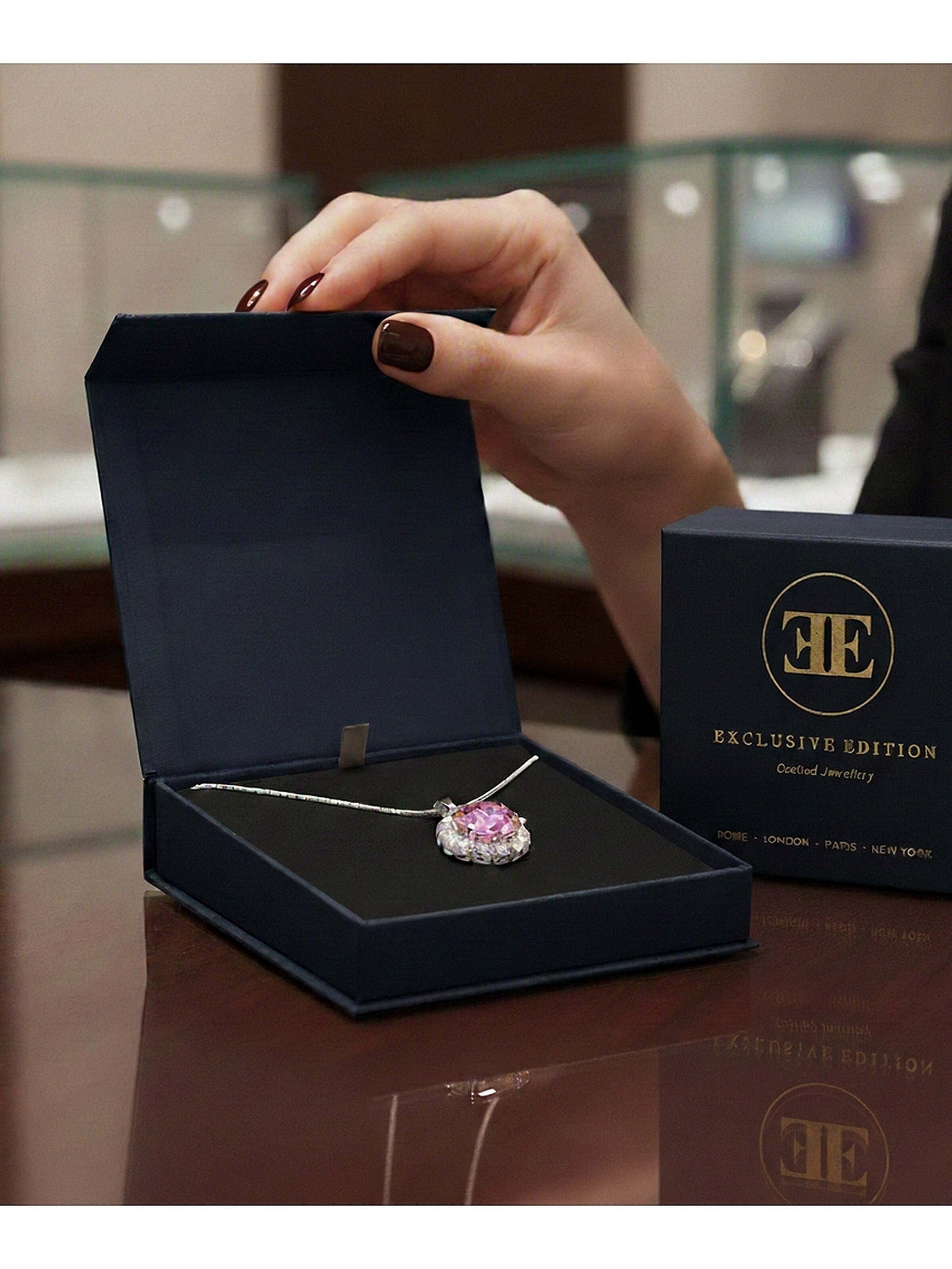 Chaîne 'Saton adorned with Swarovski crystals' EXCLUSIVE EDITION en rose