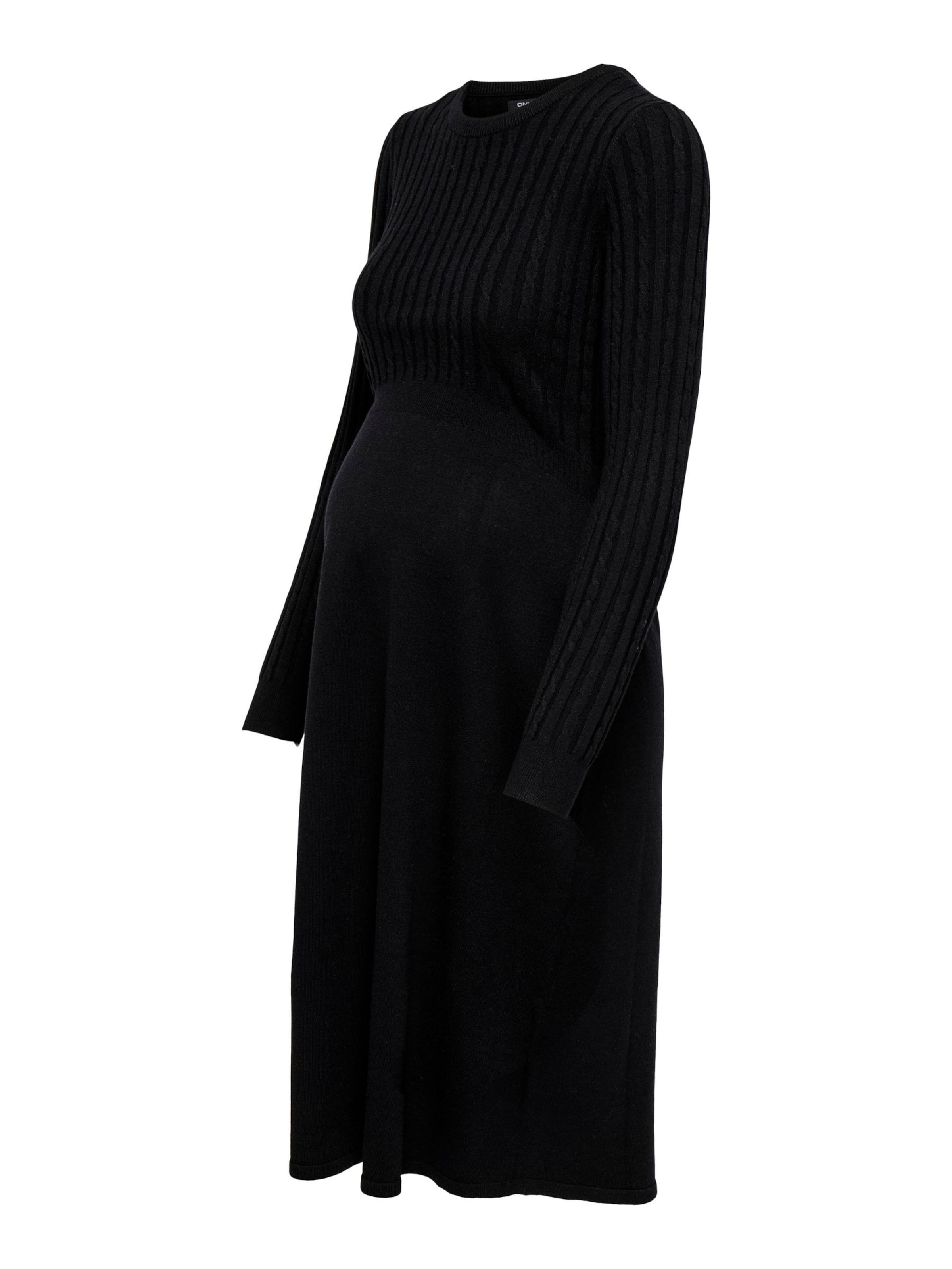 Robes en maille 'OLMFia' Only Maternity en noir : devant