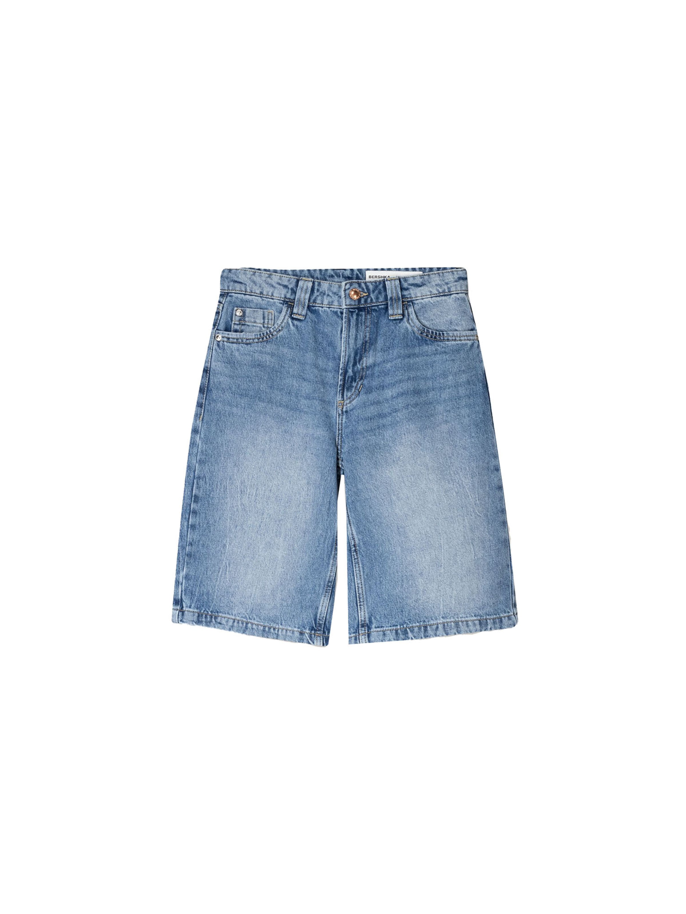 Bershka Baggy Džíny – modrá: přední strana