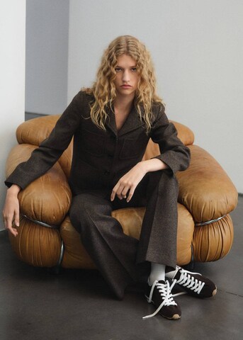 MANGO Flared Pleated Pants 'Camila' in Brown