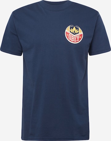Obey T-Shirt  'CATCH A FIRE' in Blau: predná strana