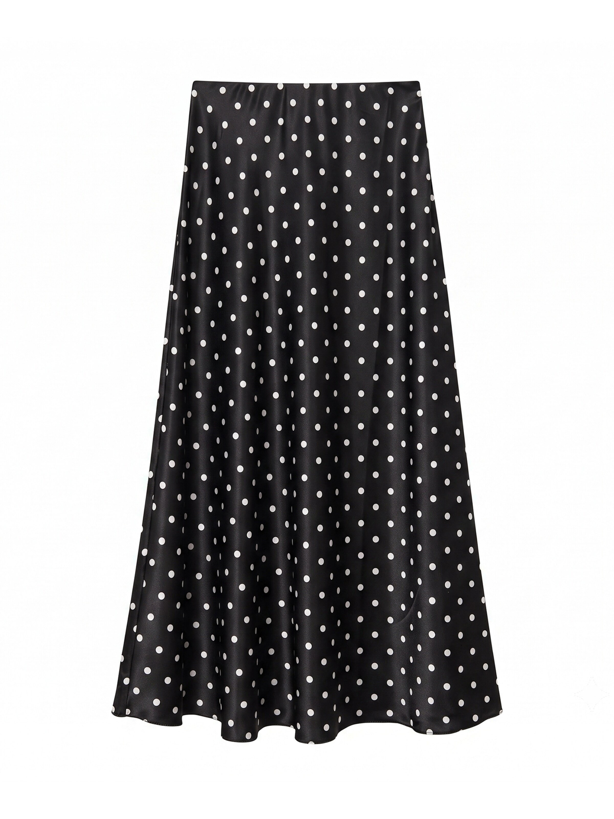 TorWeit Rock 'Women's Polka Dot Elastic Waist Maxi Skirt'‌‌‌ in Schwarz: Vorderseite