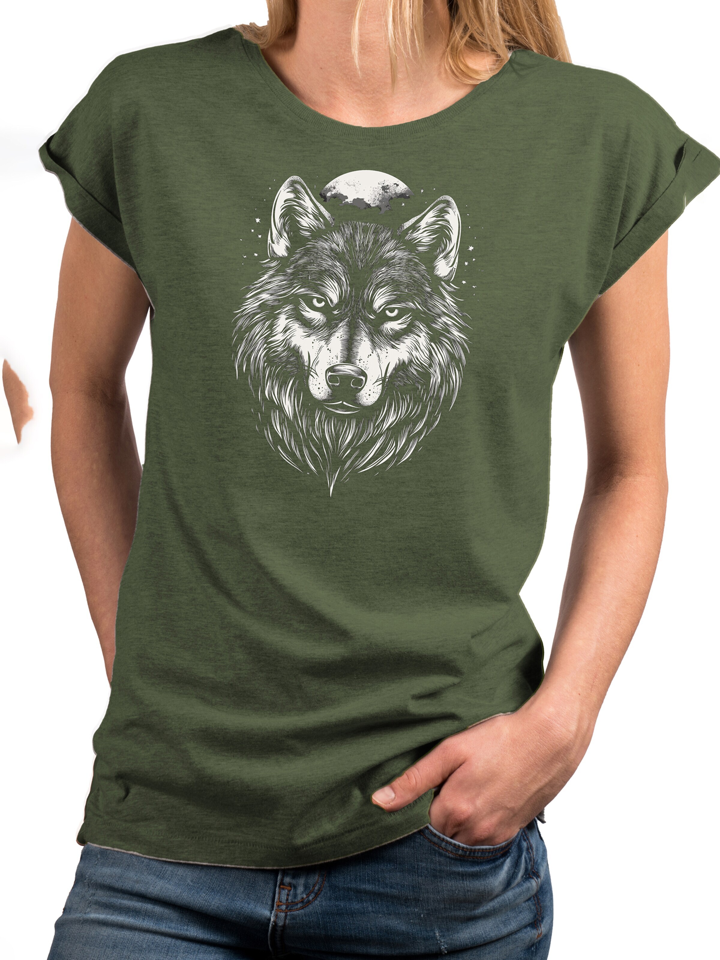 MAKAYA Shirt 'Wolf' in Green