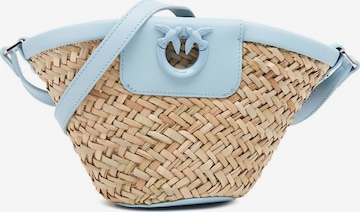 Sacs à main 'Love Summer Bucket Rafia + Vitello Seta' PINKO en beige : devant