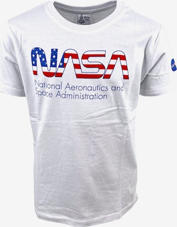 NASA Shirt 'NASA' in Weiß: Vorderseite
