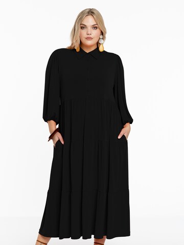 YOEK Blousejurk in Zwart: voorkant