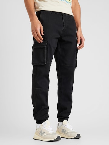Only & Sons Tapered Cargojeans 'CAM STAGE' i svart: framsida