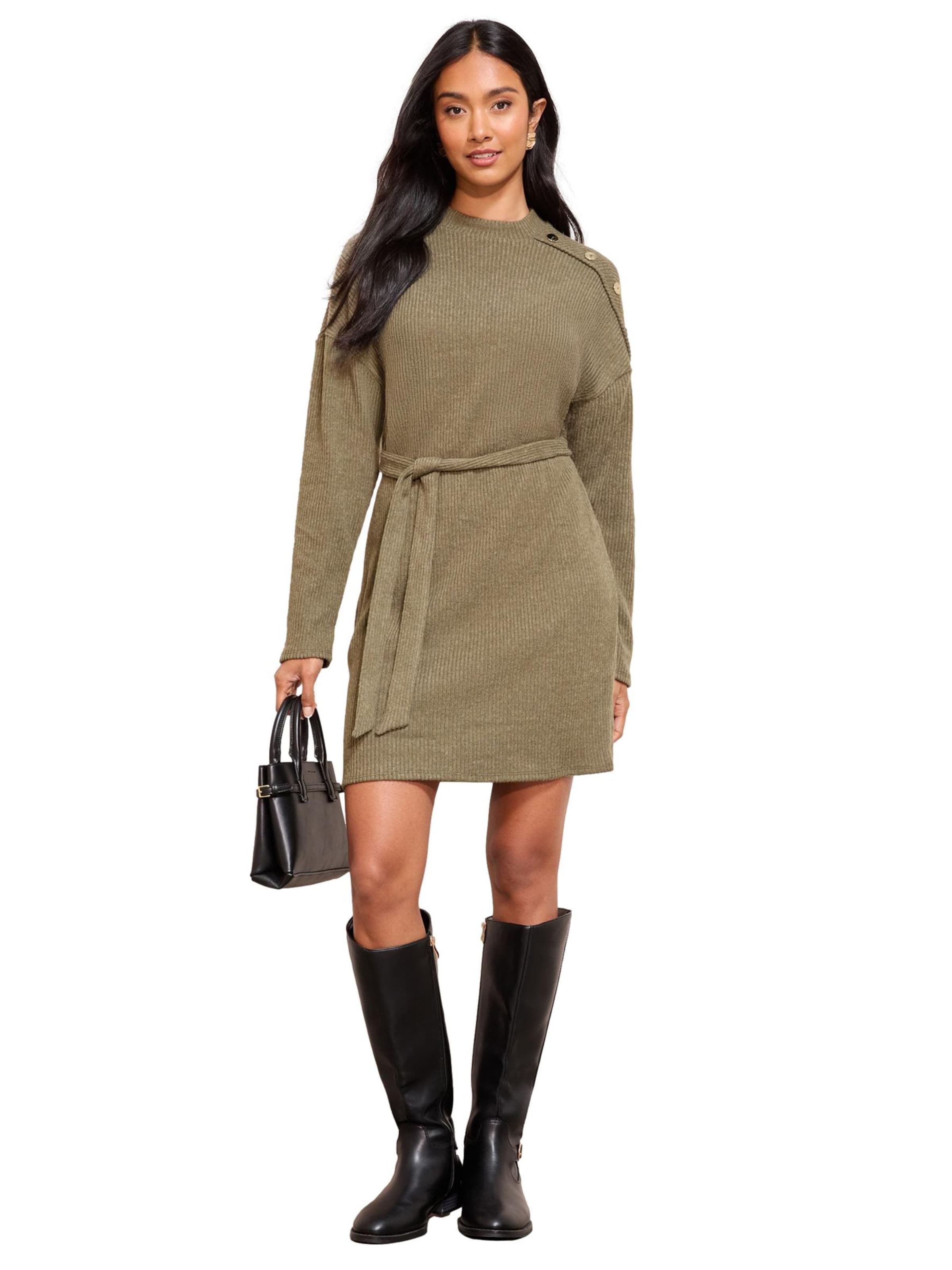 Friends Like These Stickad klänning i grön: framsida