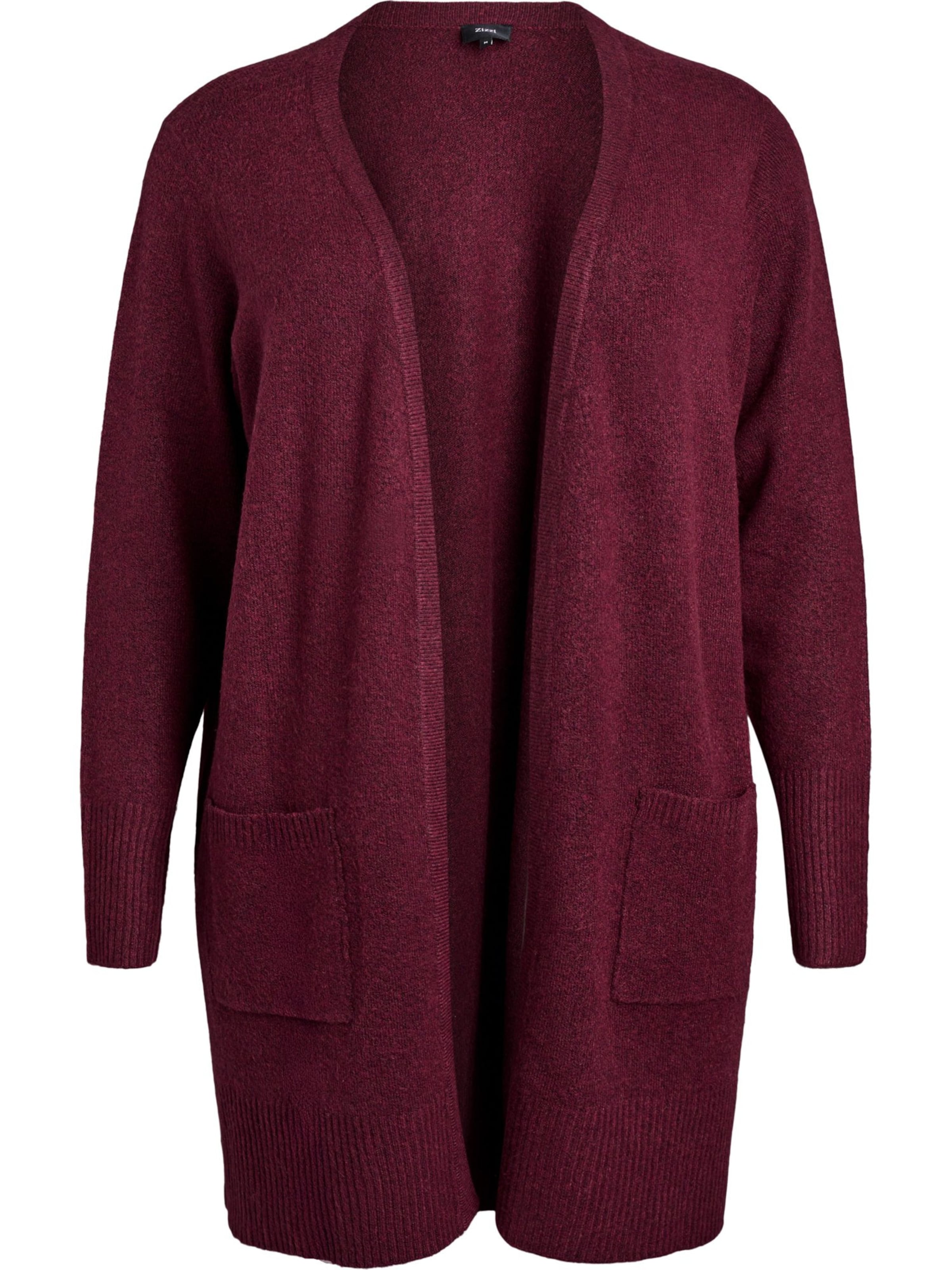 Zizzi Πλεκτή ζακέτα 'Sunny' σε κόκκινο: μπροστά