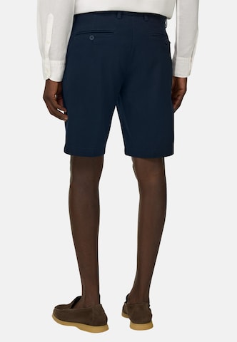 Boggi Milano Slimfit Bandplooibroek 'B.Sustainable' in Blauw