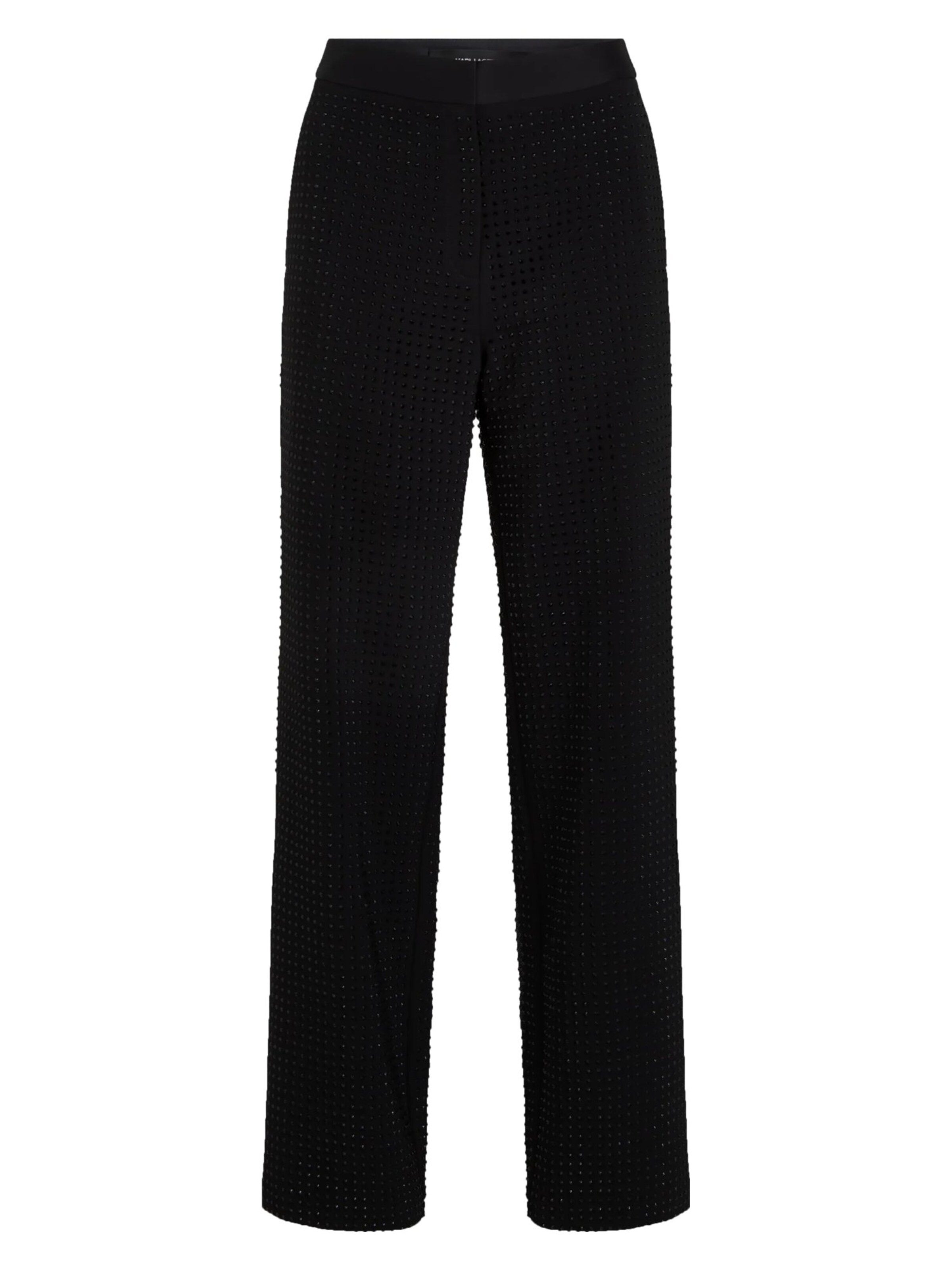 Largi Pantaloni eleganți de la Karl Lagerfeld pe negru: față
