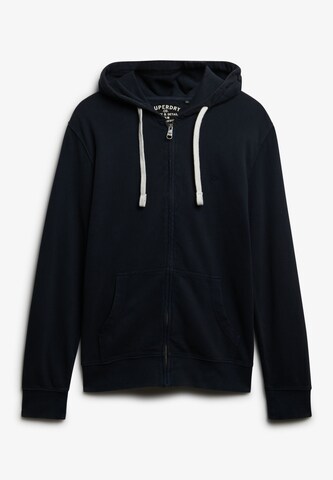 Superdry Zip-Up Hoodie 'Essential' in Blue: front