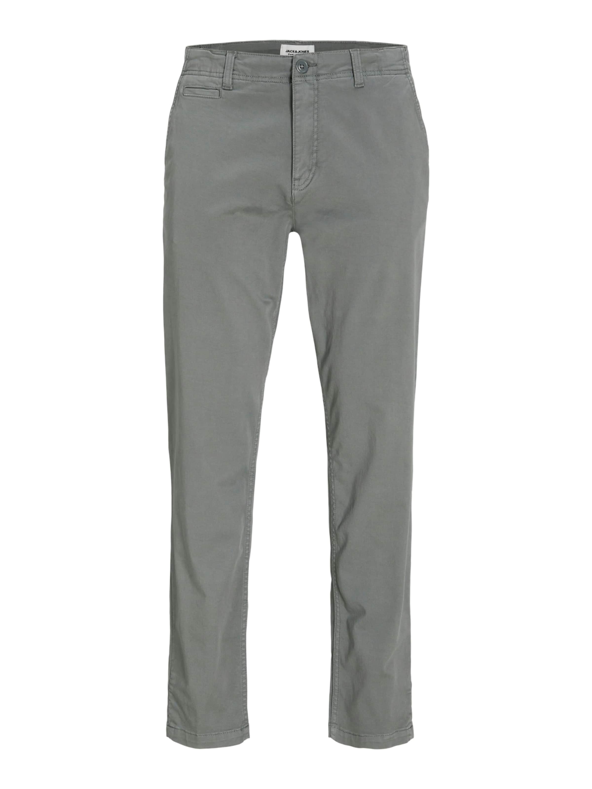 JACK & JONES Дънки Tapered Leg Панталон Chino 'Stace Harlow' в сиво: отпред