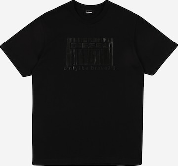 DIESEL - Camiseta 'TUDERCODE OVER' en negro: frente