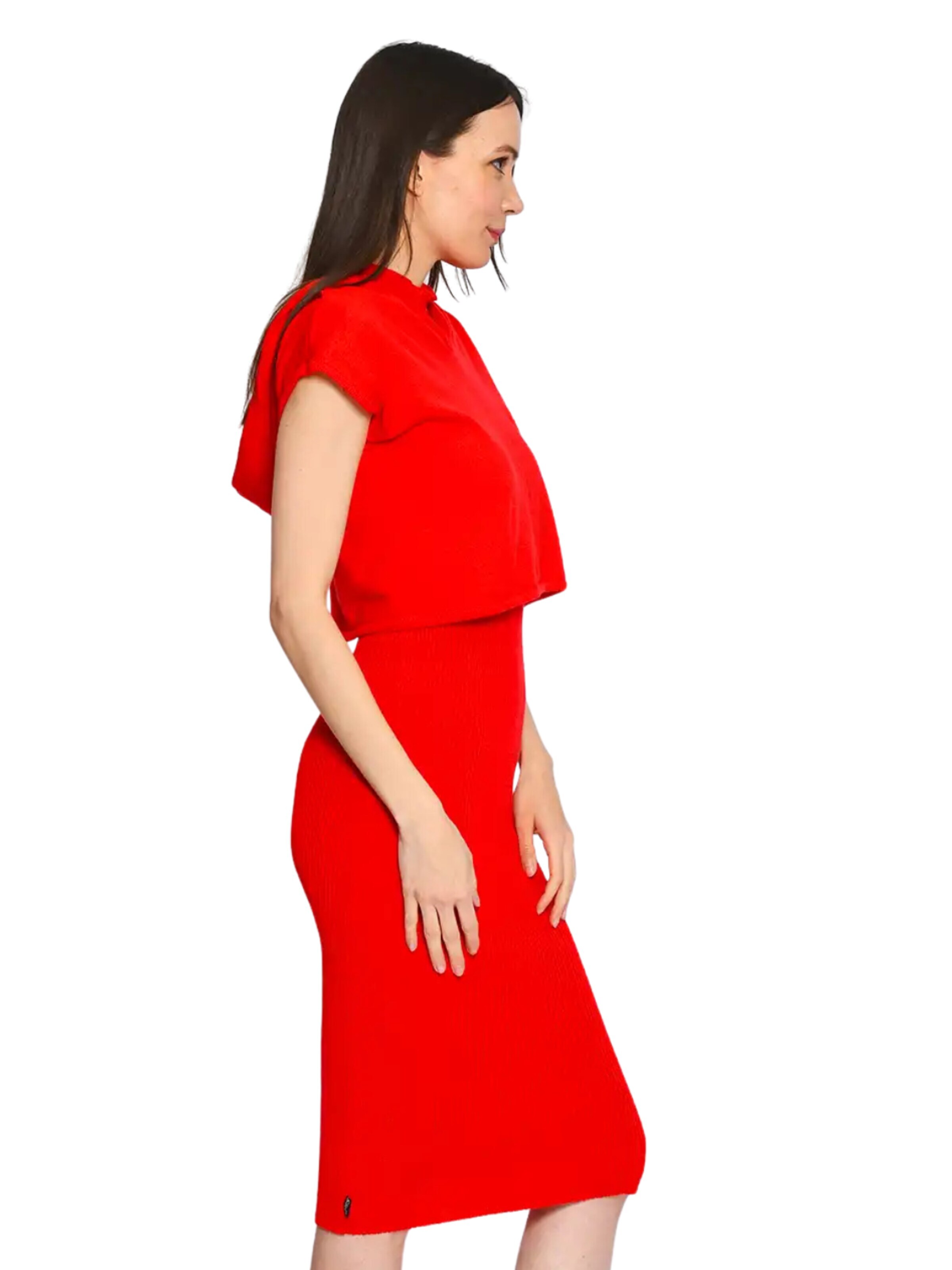 Süel knitwear Knitted top 'Hanna Hoodie' in Red