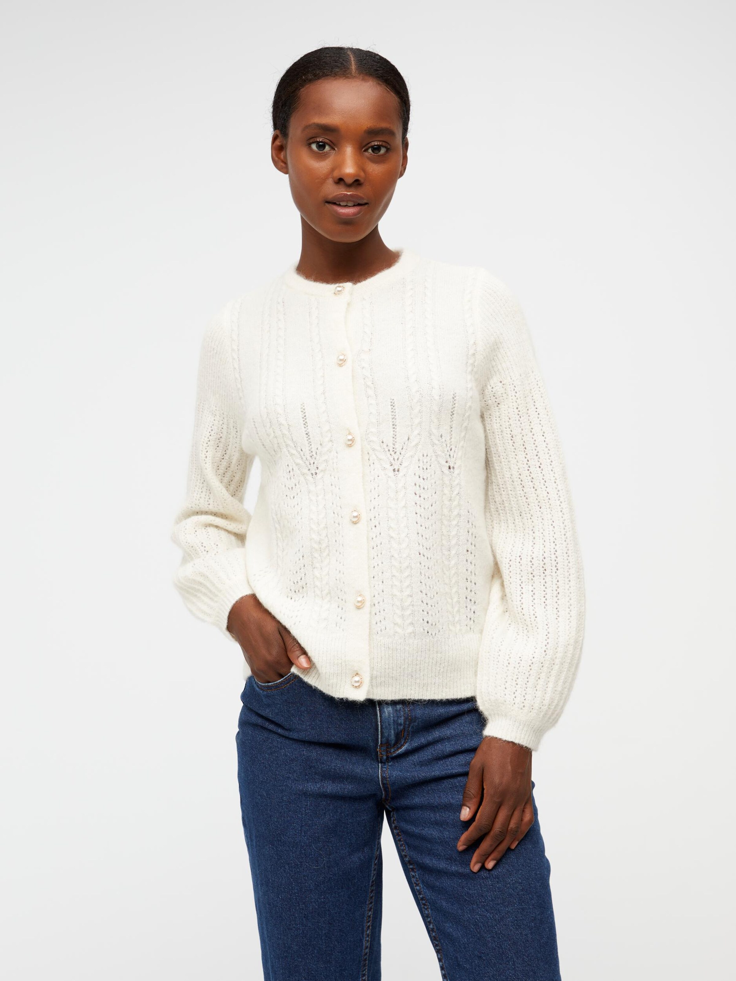 OBJECT Knit Cardigan 'OPHELIA' in Off 