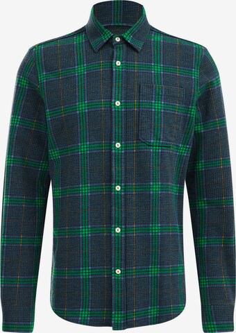 WE Fashion Regular fit Button Up Shirt in Green: front