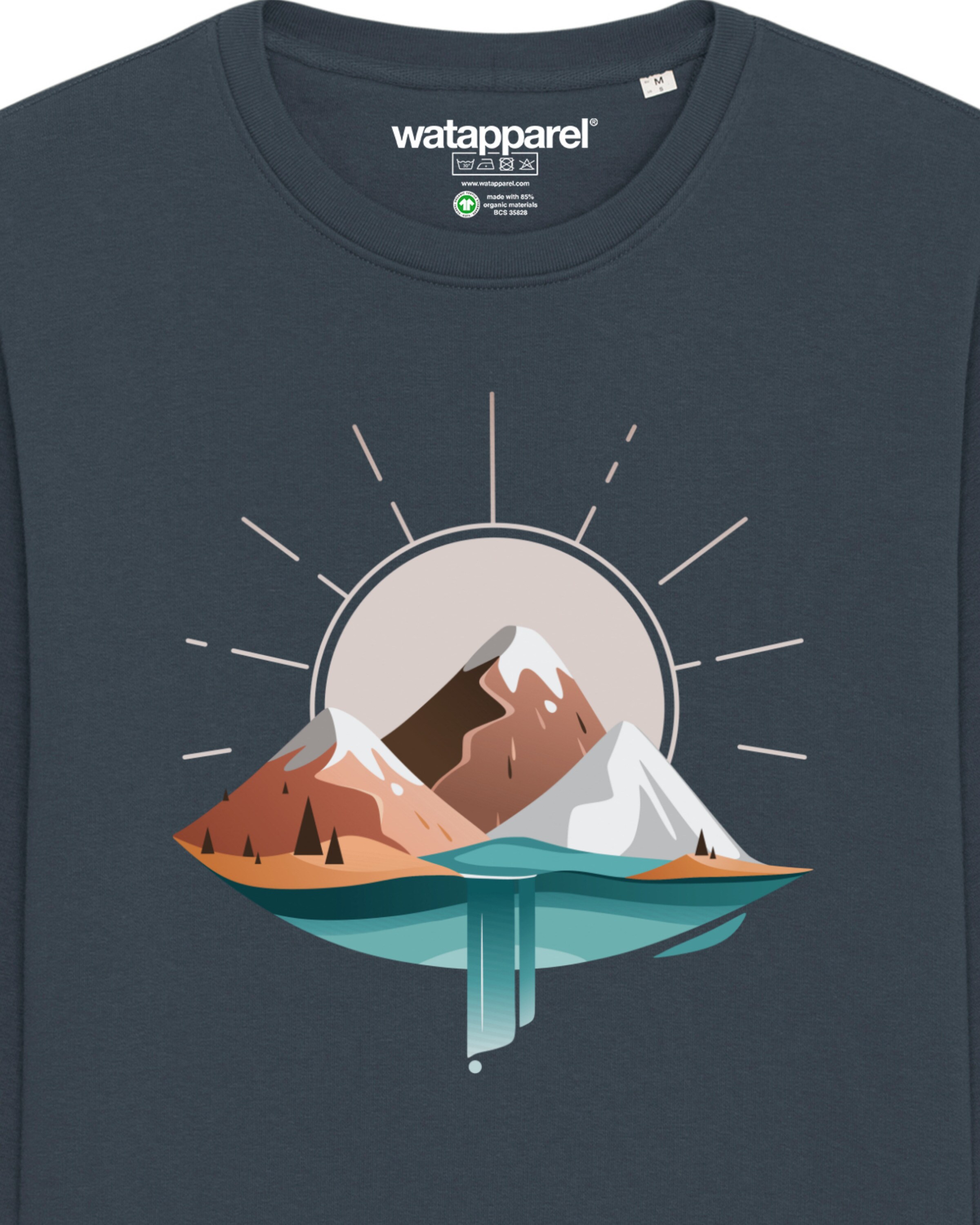 Felpa ' Sunrise & Lake ' di Watapparel in grigio