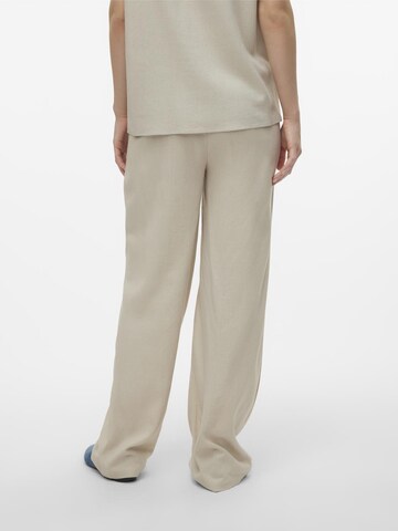 MAMALICIOUS Loose fit Trousers 'SILVIA' in Beige