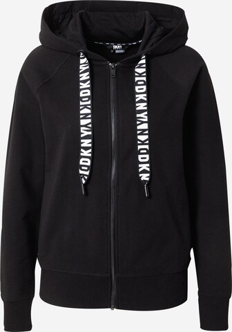 DKNY Performance Sportief sweatvest in Zwart: voorkant