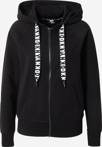 DKNY Performance Athletic Zip-Up Hoodie in Black: front