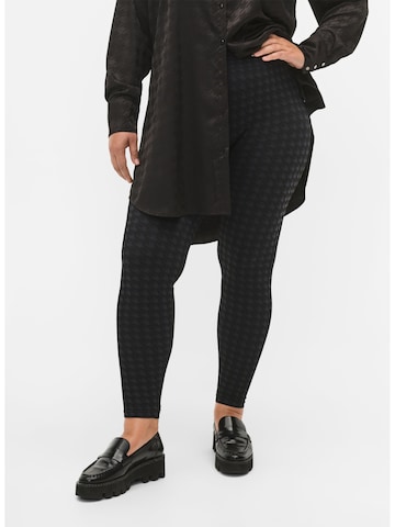 Zizzi Skinny Leggings 'Xsemi' in Black: front