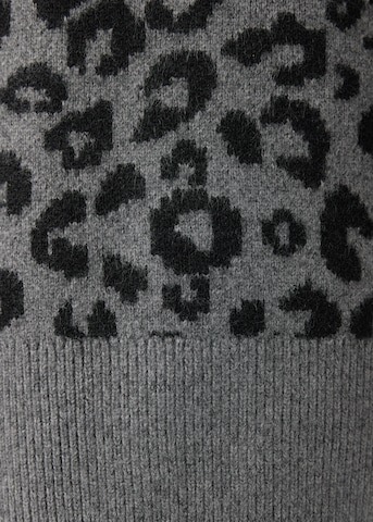 MANGO Sweater 'LEOPARD' in Grey: front