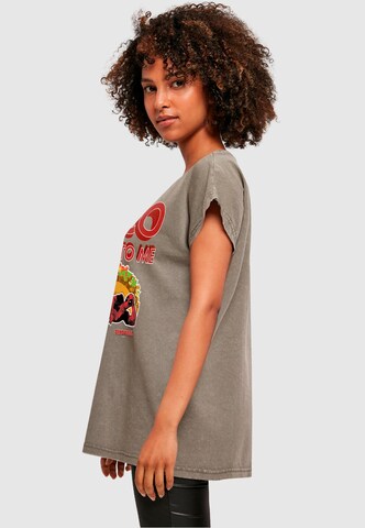 ABSOLUTE CULT Shirt 'Deadpool - Taco Dirty To Me' in Brown