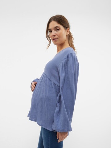 MAMALICIOUS Bluse 'VESTER' in Blau