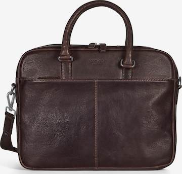 Howard London Laptop bag 'Laptop Bag Morris Dark Brown' in Brown: front