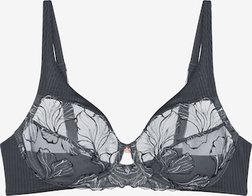 TRIUMPH T-shirt BH ' Wild Iris Florale ' in Grijs: voorkant