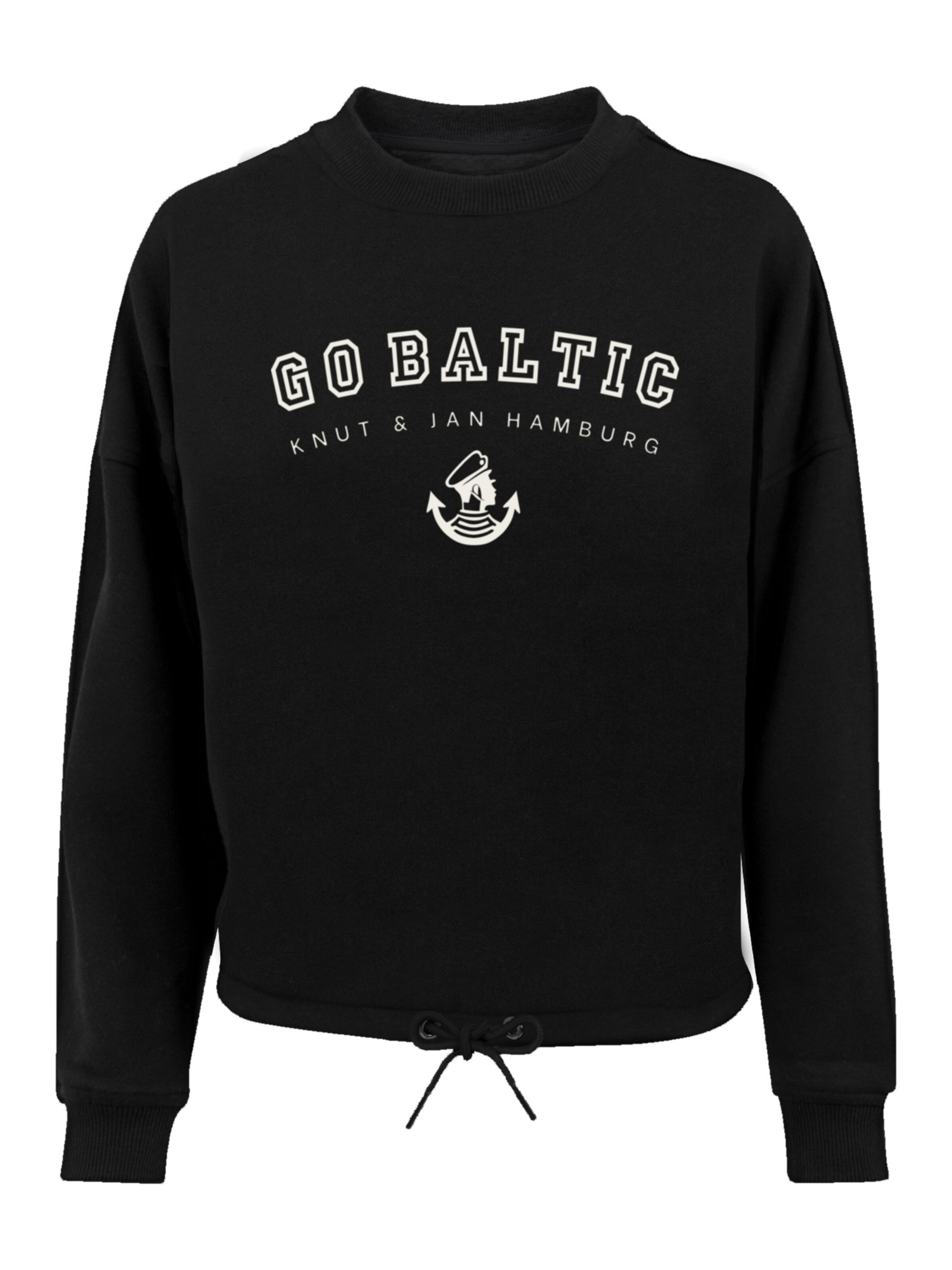 F4NT4STIC Sweatshirt 'Go Baltic Knut & Jan Hamburg' in Black: front