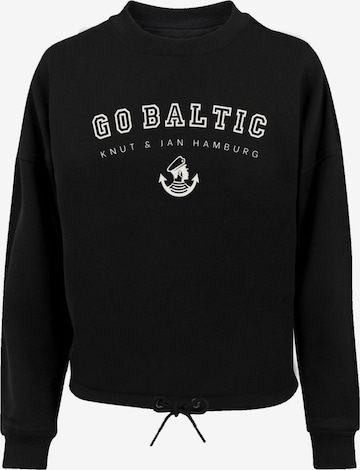 F4NT4STIC Sweatshirt 'Go Baltic Knut & Jan Hamburg' in Black: front