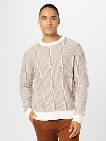 ABOUT YOU Trui 'Xaver' in Beige: voorkant
