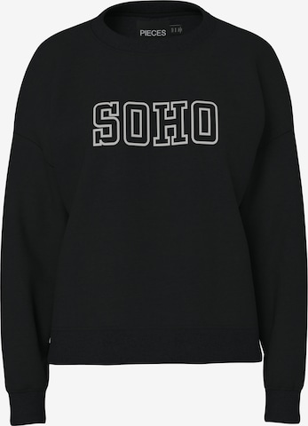 PIECES Sweatshirt 'PCRISSO' in Black: front