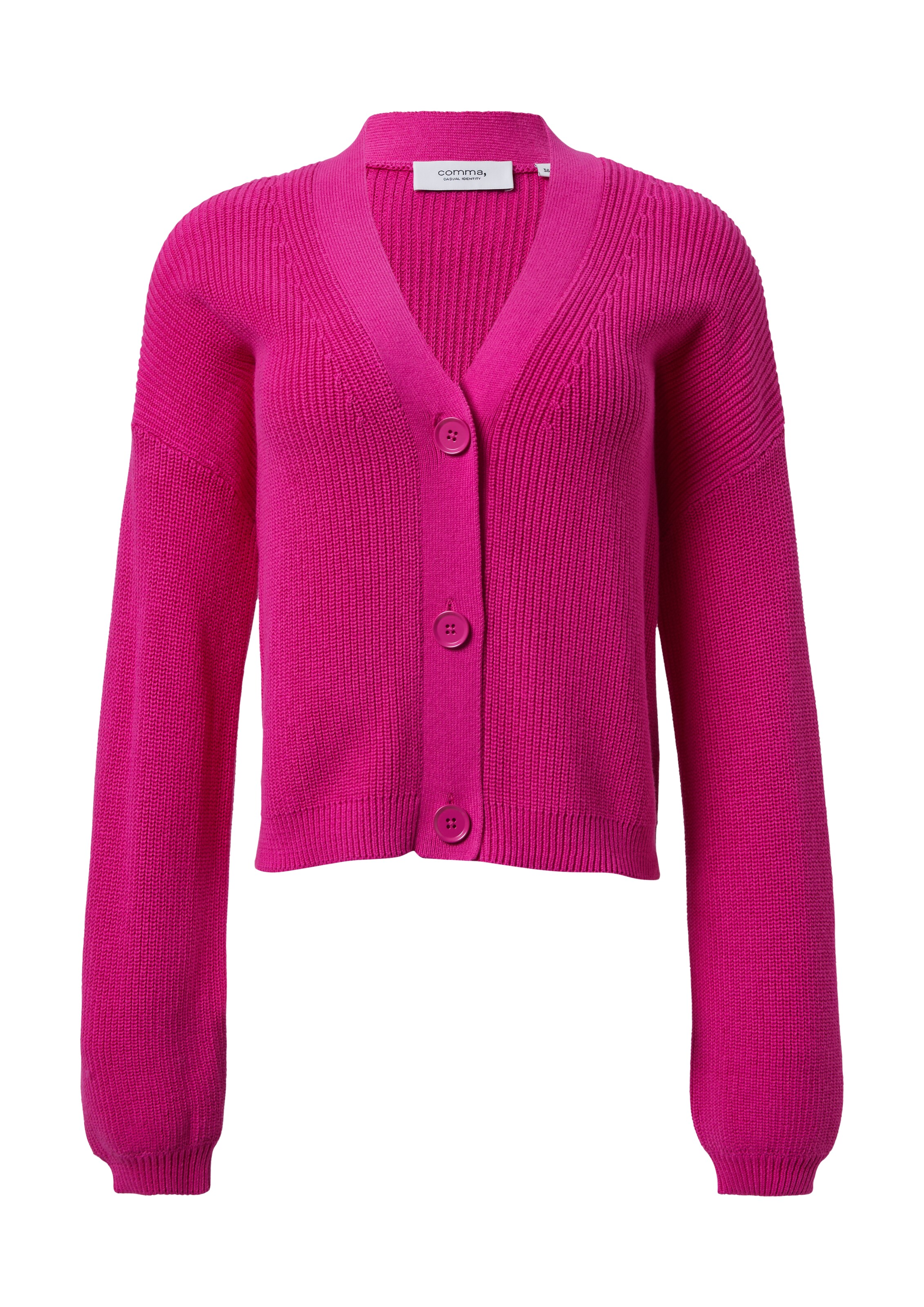 comma casual identity Gebreid vest in S in de kleur Magenta, Productweergave