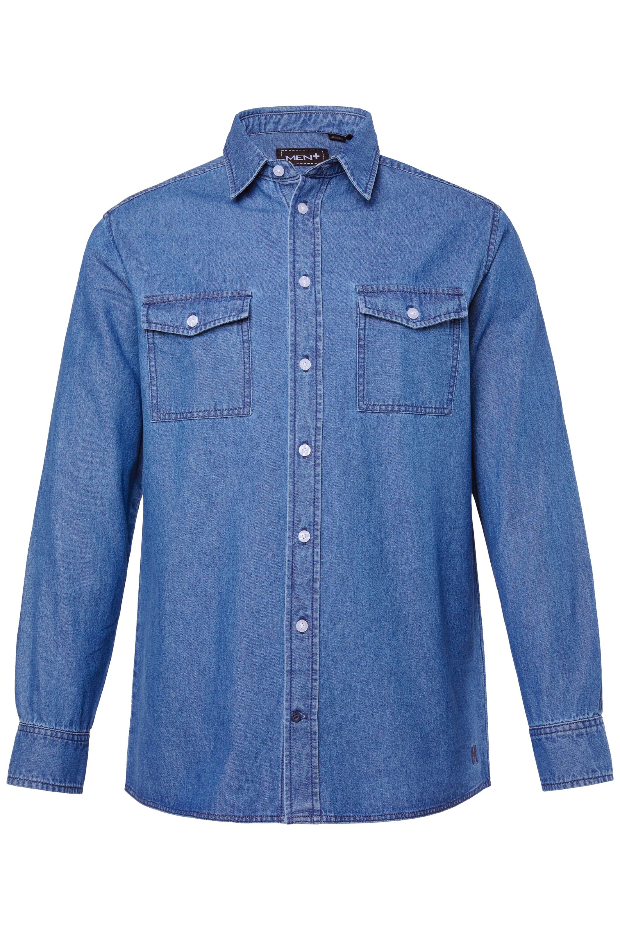 Men Plus Comfort Fit Hemd in Blau: Vorderseite