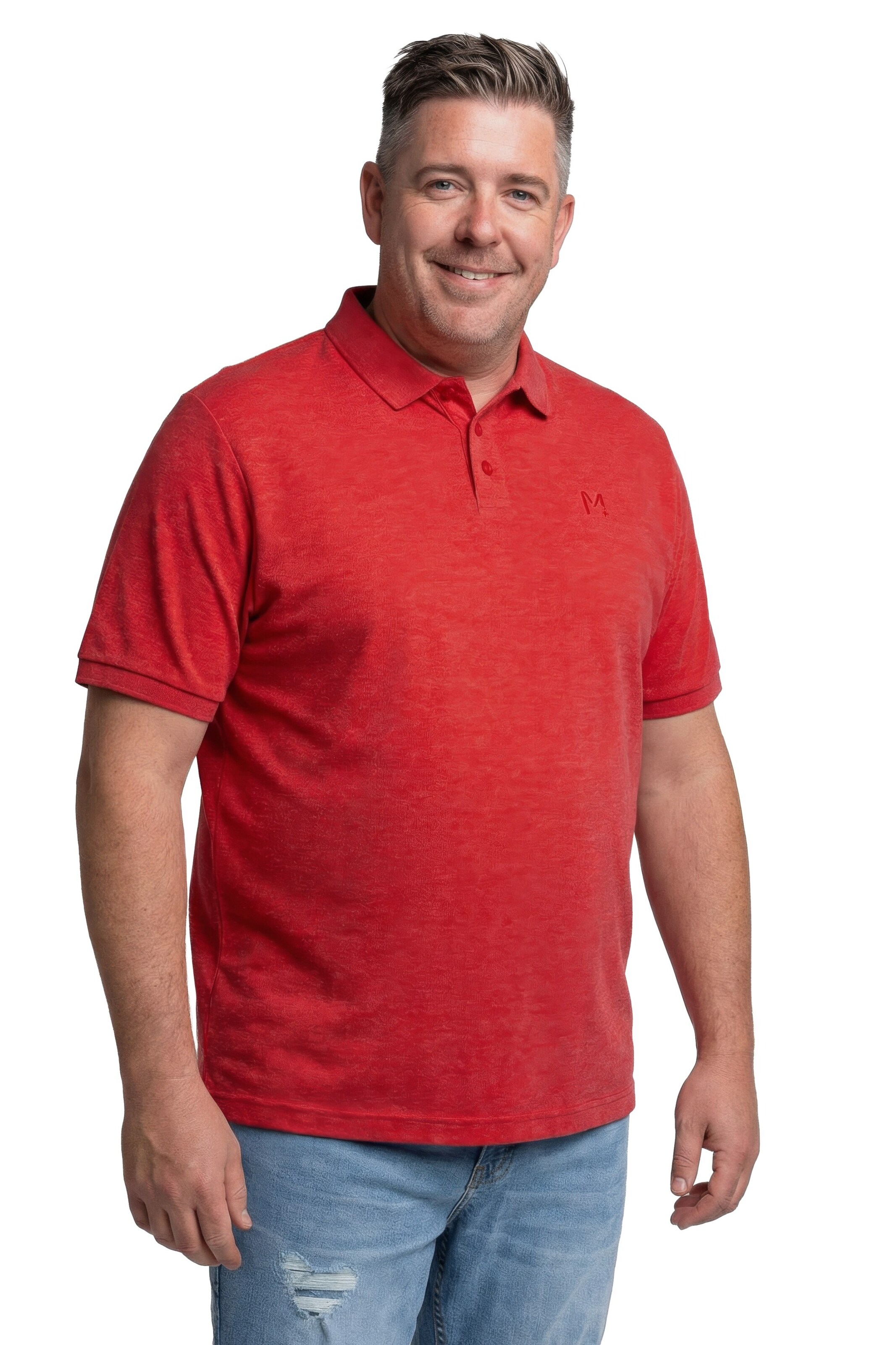 Men Plus Shirt in Red: front