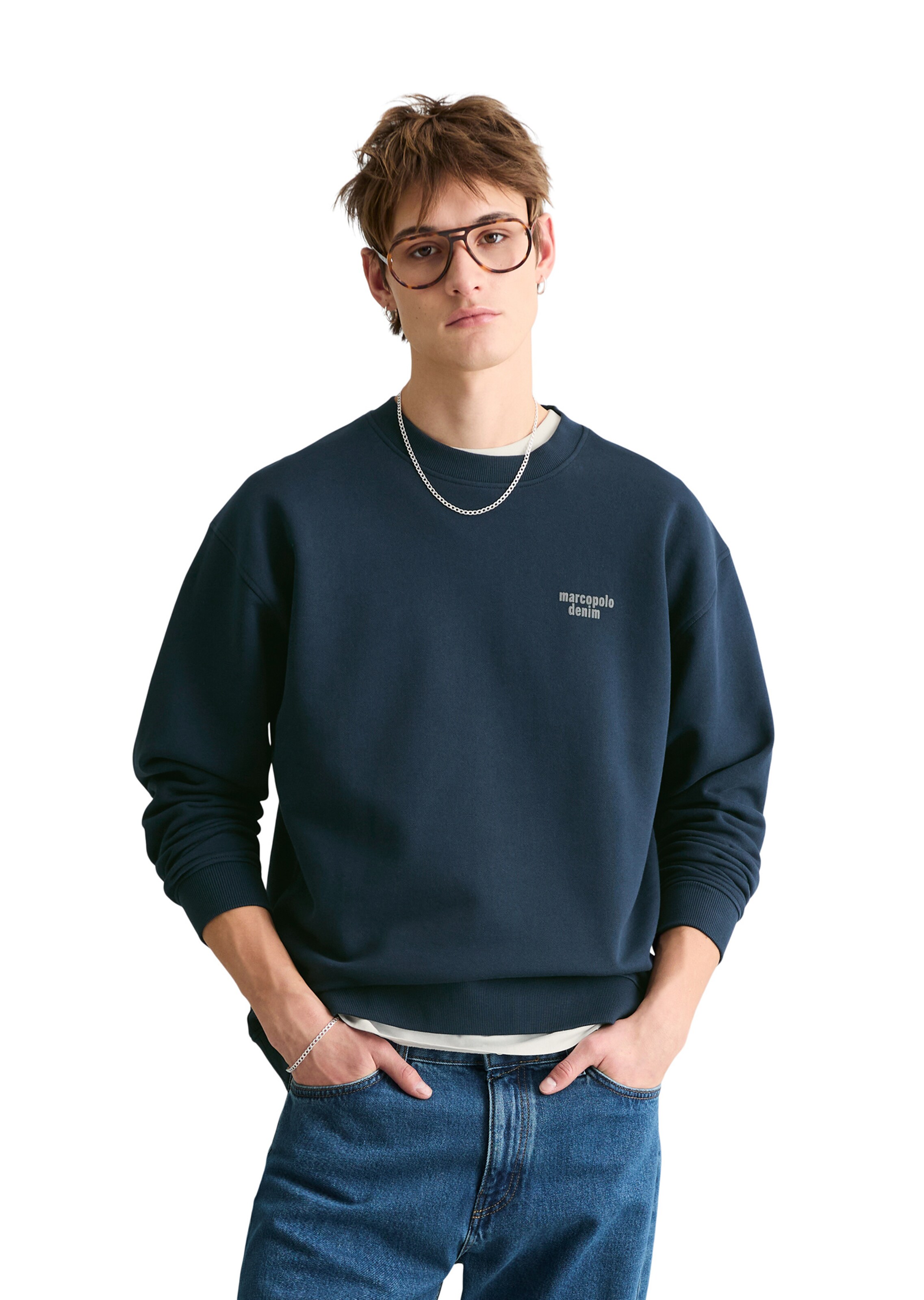 Marc O'Polo DENIM Sweatshirt in Blauw: voorkant