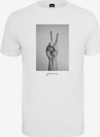 MT Men Regular fit Shirt 'Peace Sign' in Wit: voorkant