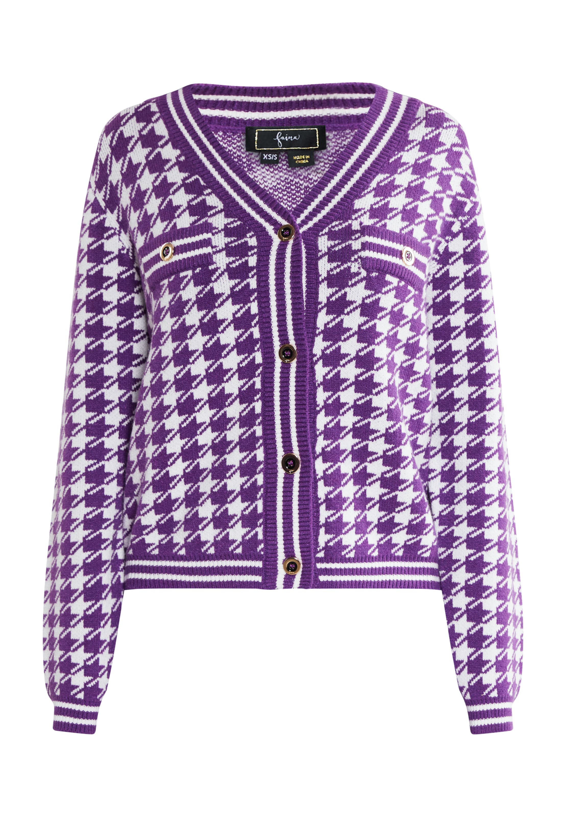 faina Gebreid vest in Lila: voorkant