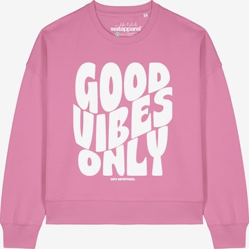 Sweat-shirt 'Good vibes only ' Watapparel en rose : devant