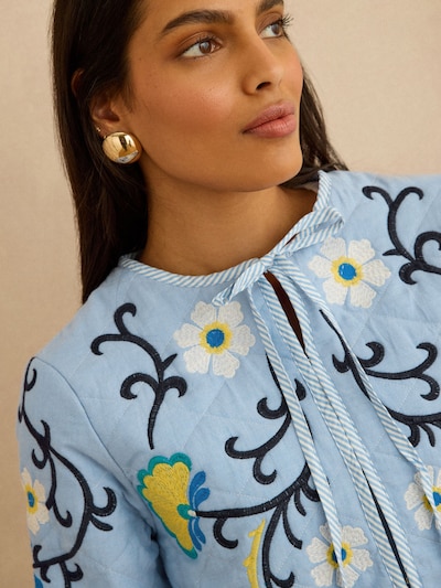 love & roses Kevad-sügisjope helesinine / kollane / must / valge, Tootevaade